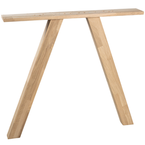 Tablo square 3 position oak table legs KD set of 2, front view