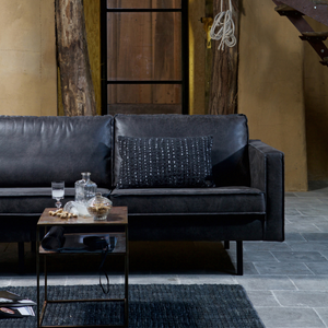Rodeo chaise longue left ecoleather black, room setting