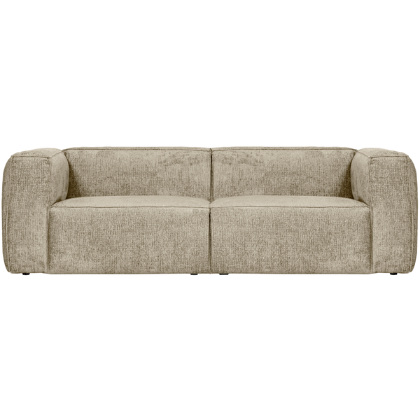 Bean 3,5-seater structure velvet buttermilk, front view