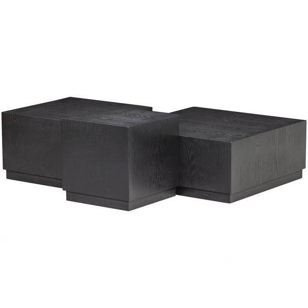 Set de 3 - Pim table d appoint bois de noir, côté gauche