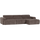 Novi chaise longue bank rechts ribstof grijsbruin