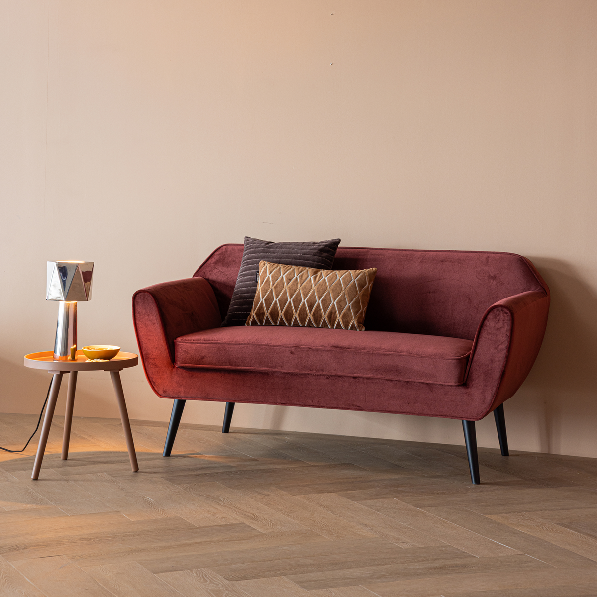 Rocco sofa 150 cm velvet burgundy red