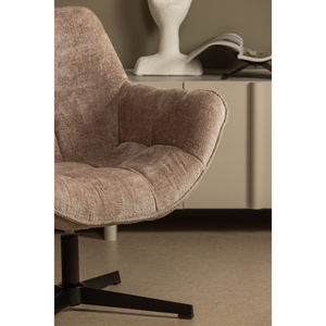 Wibo swivel armchair taupe, room setting