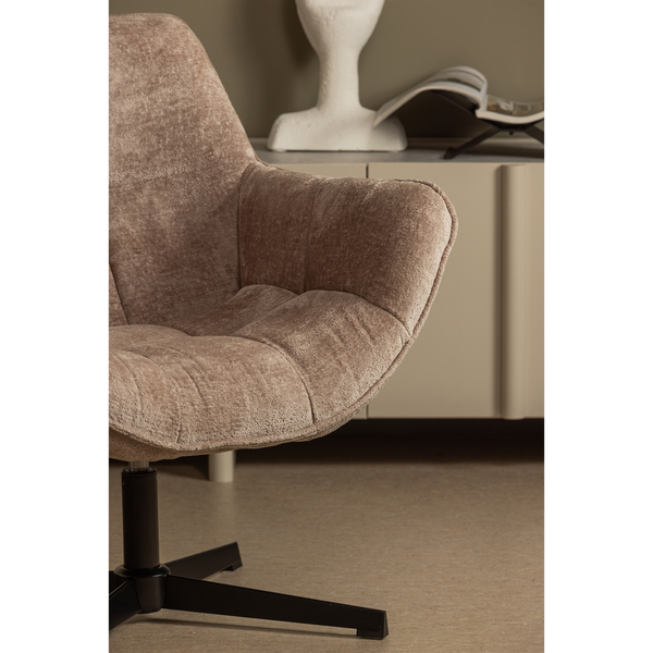Wibo swivel armchair taupe, room setting