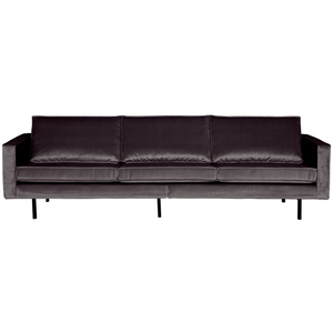 Rodeo canape 3-places velvet anthracite, vue de face