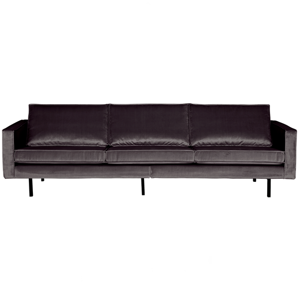 Rodeo canape 3-places velvet anthracite, vue de face