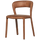 Noble chaise de salle à manger aspect cuir cognac