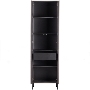 New gravure armoire avec tiroir frêne placage espresso, vue de face