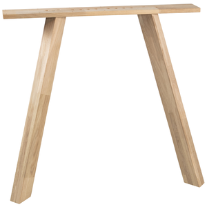 Tablo square 3 position oak table legs KD set of 2, front view