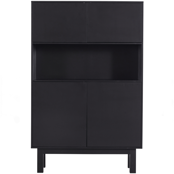 Finca buffet/bar cabinet pine deep black, front view