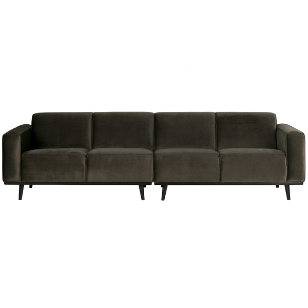 Statement 4-seater 280 cm velvet warm green, front view