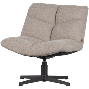 Vinny swivel armchair bouclé sand, angled front view
