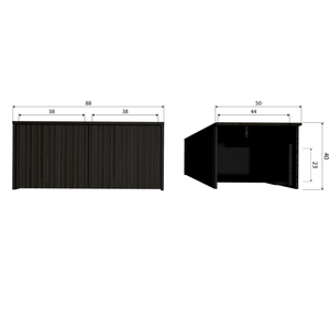 New gravure bunkbench pine black, dimension drawing