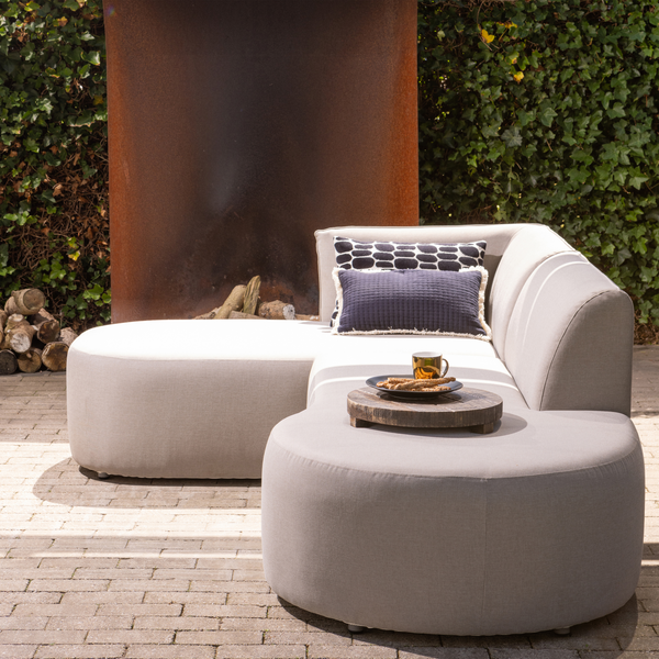 Chios tuin loungeset organisch links zand, sfeerfoto