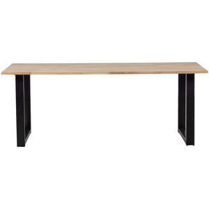 Combi Tablo eiken 200 x 90 cm met U poot, vooraanzicht