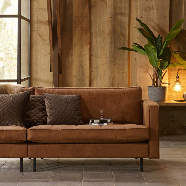 Rodeo classic sofa 3-seater ecoleather cognac, room setting
