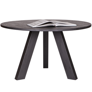 Rhonda dining table ø129 cm blacknight, front view