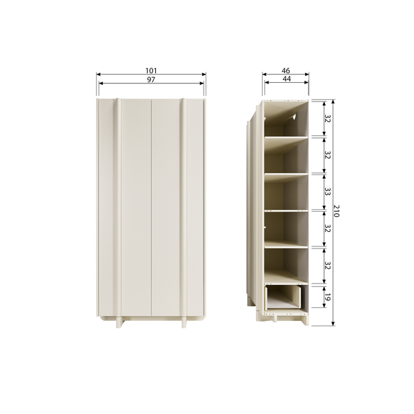 Basu storage cabinet pine dust, dimension drawing
