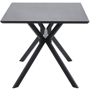 Bruno dining table rectangle mdf black 160x90 cm, front view