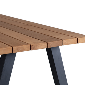 Tablo tuintafel ayous naturel met A vorm poot metaal, detail