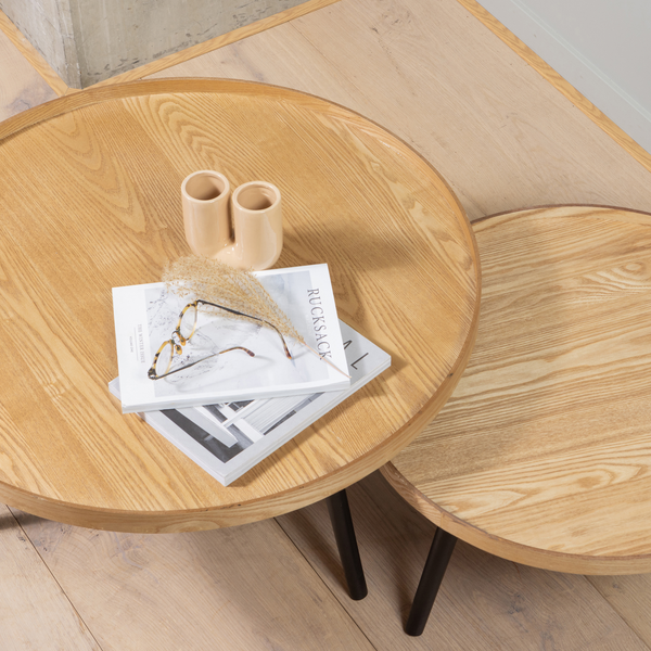 Mesa bijzettafel XL hout naturel 39xø78, sfeerfoto
