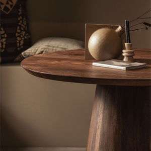 Limit dining table round mango wood walnut ø130 cm, room setting