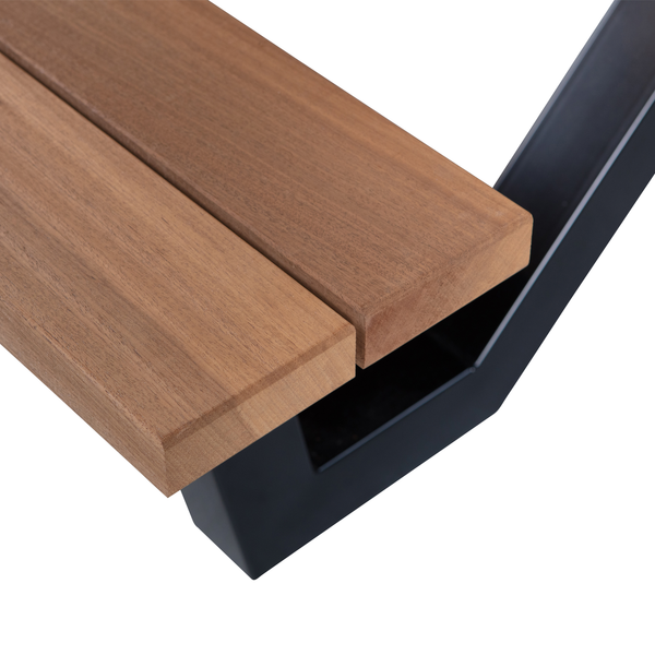 Tablo tuin picknicktafel ayous zwart X poot metaal, detail