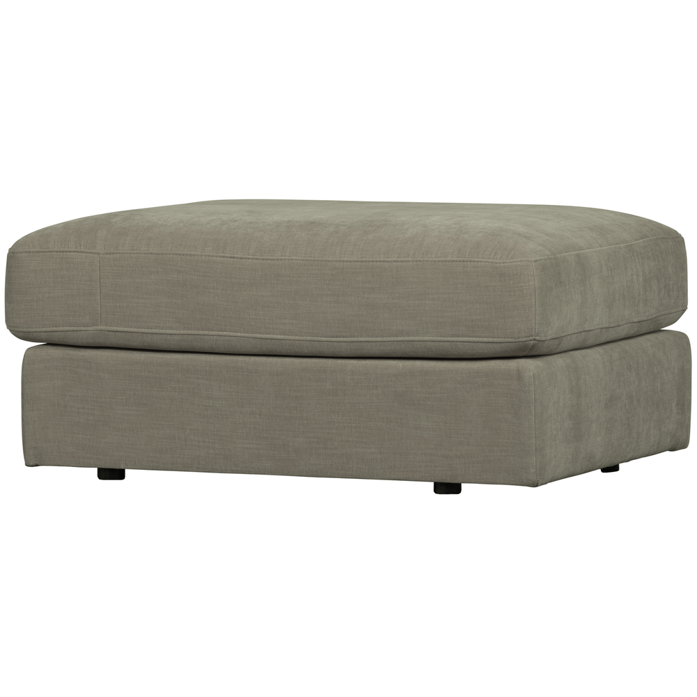 Family stool woven fabric warm grey, angled front view