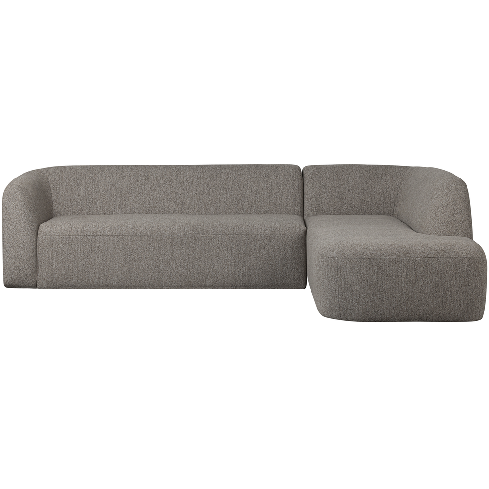 Sloping corner sofa right grey melange, front view