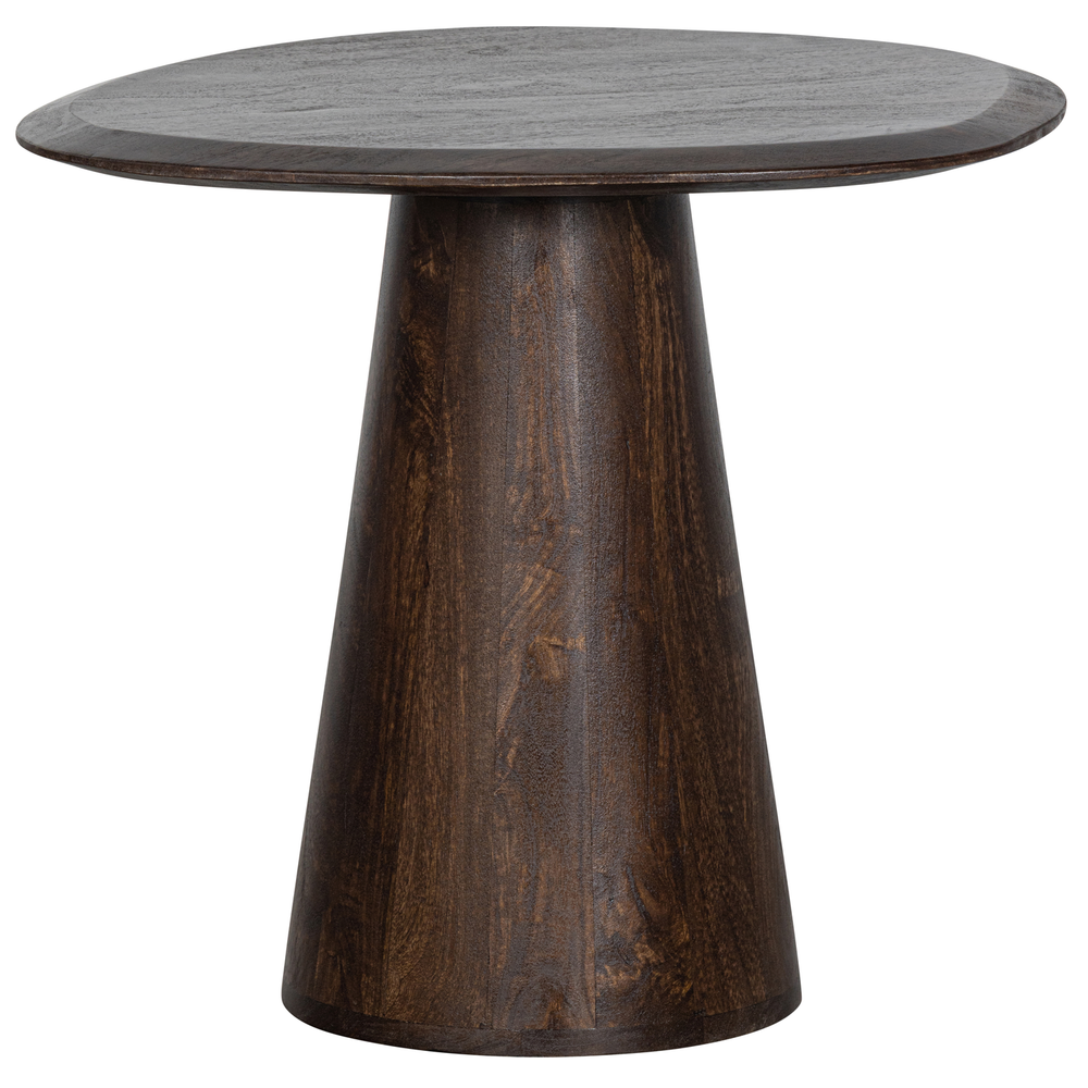 Posture side table mango wood walnut, front view