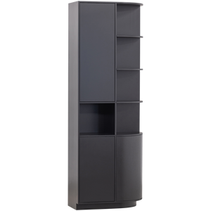 Finca storage cabinet round right 78 cm pine deep black, right side