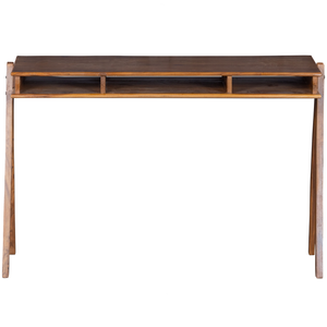 Compartment desk wood brown, front view