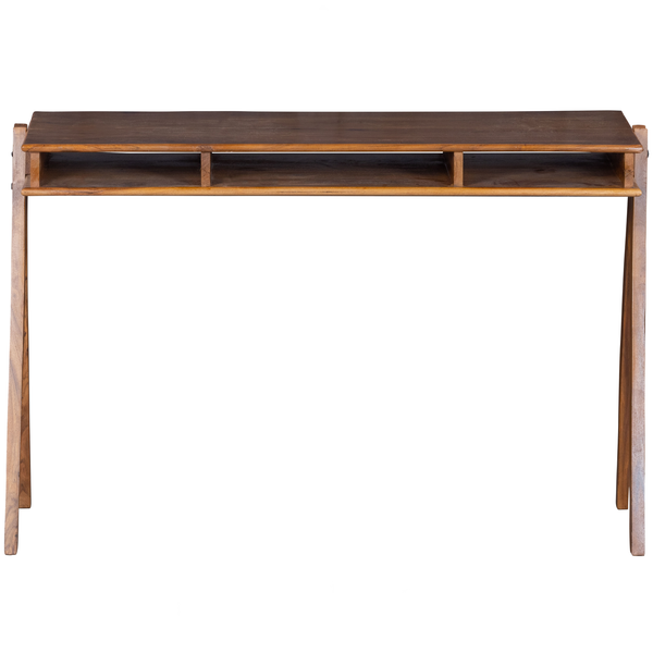 Compartment desk wood brown, front view