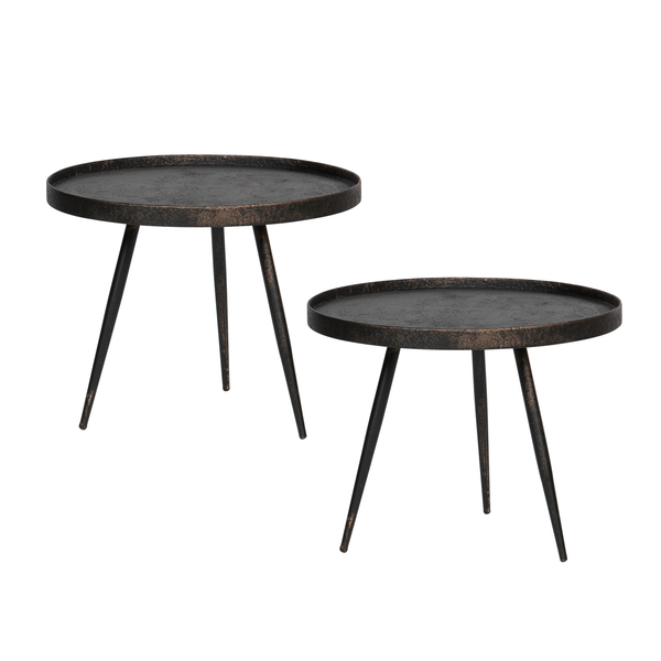 Bounds table dáppoint L bois/métal or antique 44xø58 cm, détail