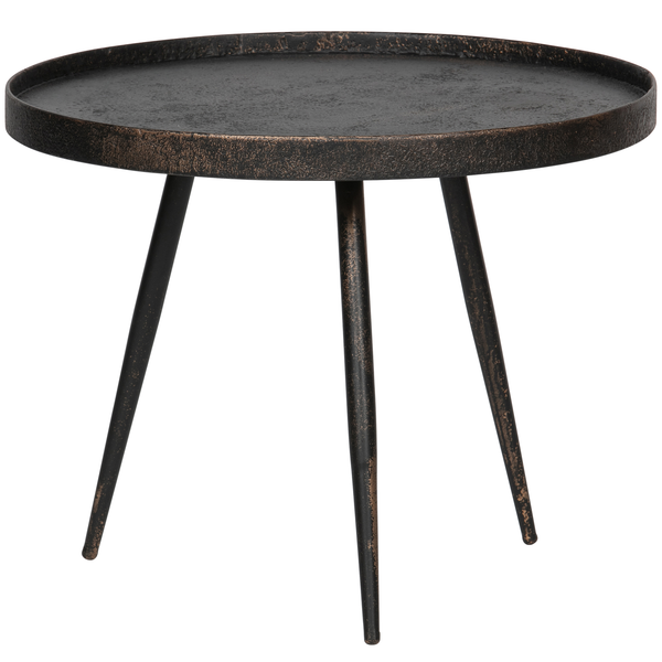 Bounds table dáppoint L bois/métal or antique 44xø58 cm, vue de face inclinée