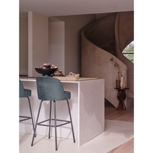 Vogue tabouret de bar 80 cm velours sarcelle, photo d'ambiance