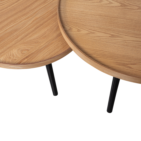 Mesa bijzettafel XL hout naturel 39xø78, detail