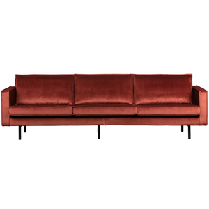 Rodeo canape 3-places velvet marron, vue de face