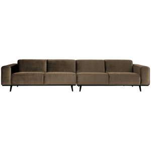 Statement XL 4-zits bank 372 cm velvet taupe, vooraanzicht