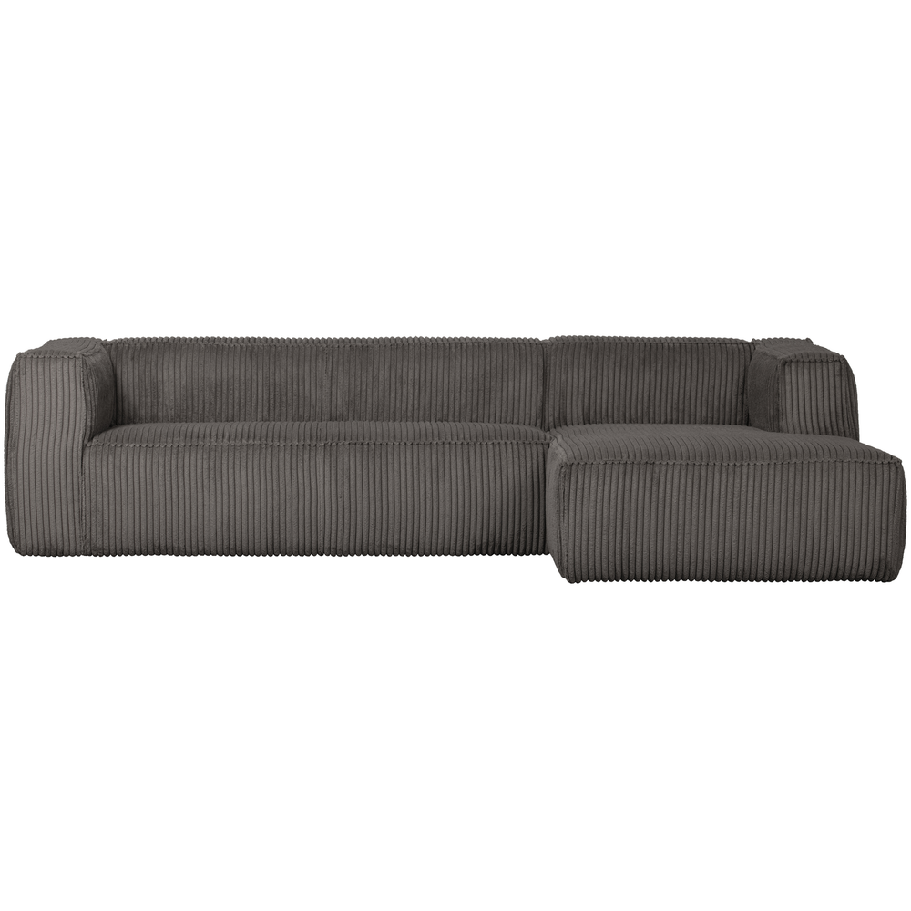 Bean corner sofa right rib fabric terrazzo, front view