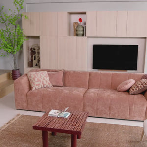 Omaire 2-seater sofa chenille light pink