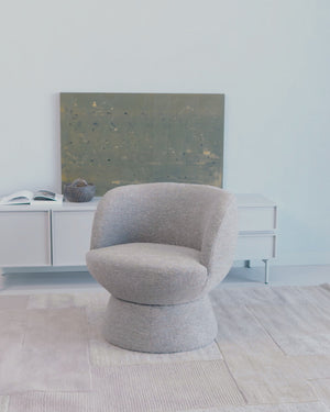 Shuffle swivel armchair brown melange