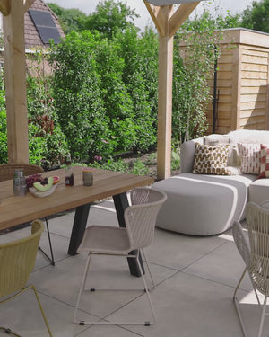 Grace garden lounge chair steel/rope sand