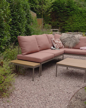 Zaro tuin modulaire loungeset metaal/polywood roze