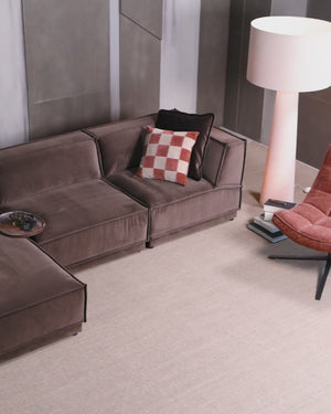 Manu chaise longue sofa left velvet brown