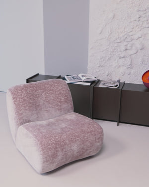 Nomu armchair craquelé velvet light pink