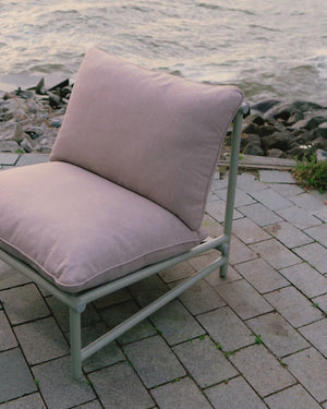 Elvo tuin loungestoel aluminium streep wit/zand