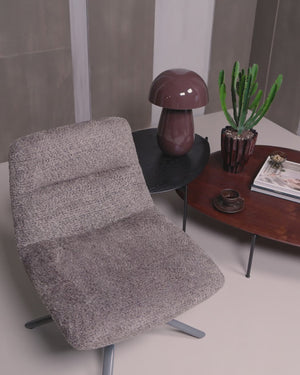 Soren fauteuil réglable pivotant laineux brun