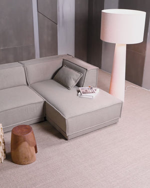 Manu chaise longue sofa right teddy taupe
